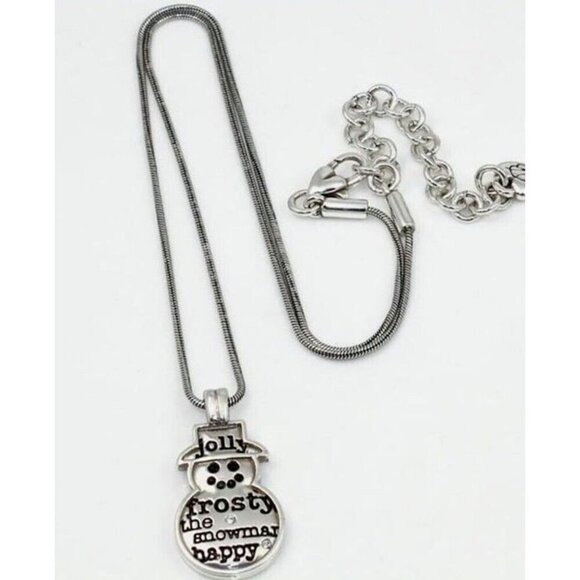 Brighton silver plated B jolly snowman frosty pendant necklace and Cuff Bracelet - Picture 4 of 12